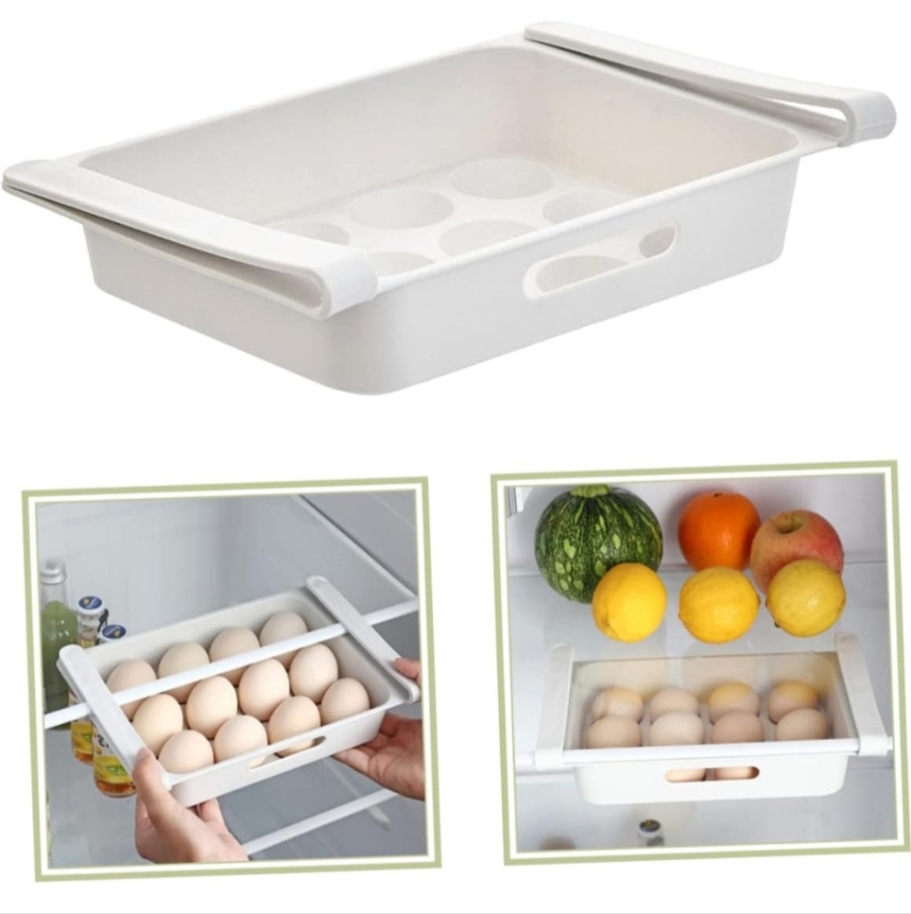 Storage Essentials Large White Egg Storage‎ Tray Food Holder Organizer Shelf